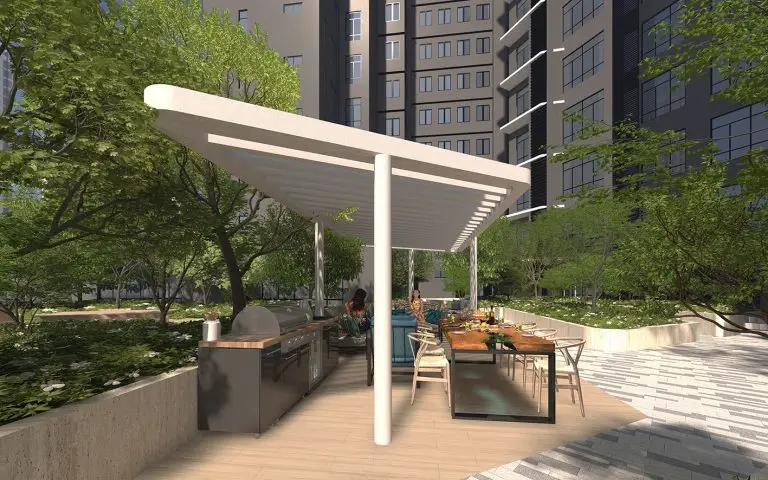 Luxury JB Service Apartment for Sale Near RTS & CIQ | Senyum Residences 20 Sky BBQ area at Senyum Residences luxury condo near Bukit Chagar RTS