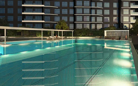 Luxury JB Condo for Sale Near RTS & CIQ | Senyum 9 Sky swimming pool at Senyum Residences luxury condo in Johor Bahru
