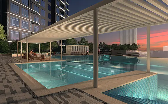 Luxury JB Condo for Sale Near RTS & CIQ | Senyum 19 Jacuzzi and Tanning Ledge at Senyum Residences luxury condo near Bukit Chagar RTS