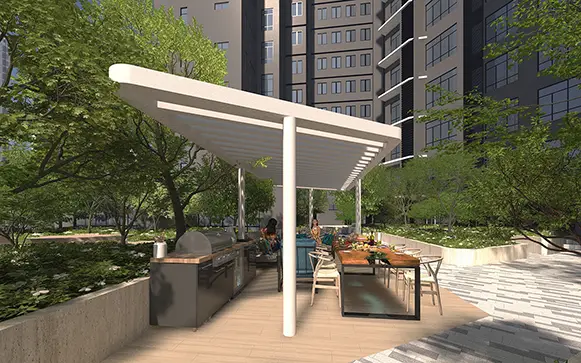 Luxury JB Condo for Sale Near RTS & CIQ | Senyum 20 Sky BBQ area at Senyum Residences luxury condo near Bukit Chagar RTS